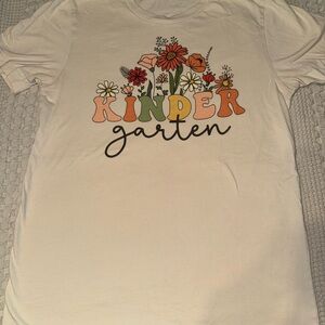 Bella Canvas floral Kindergarten Teacher tee
